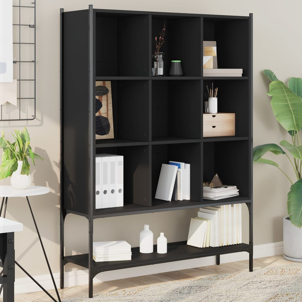 vidaXL Bookcase Black 102x30x141.5 cm Engineered Wood