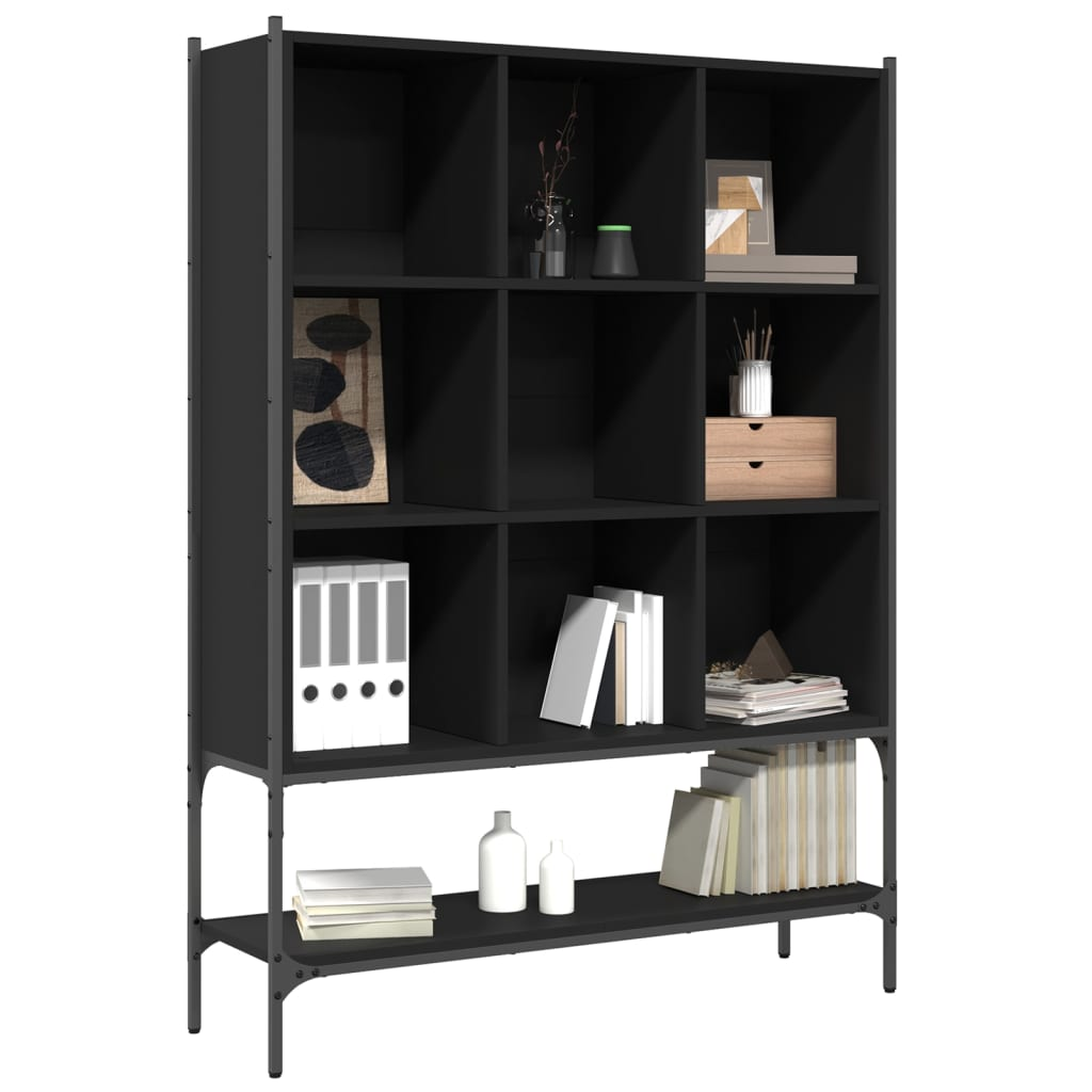 vidaXL Bookcase Black 102x30x141.5 cm Engineered Wood