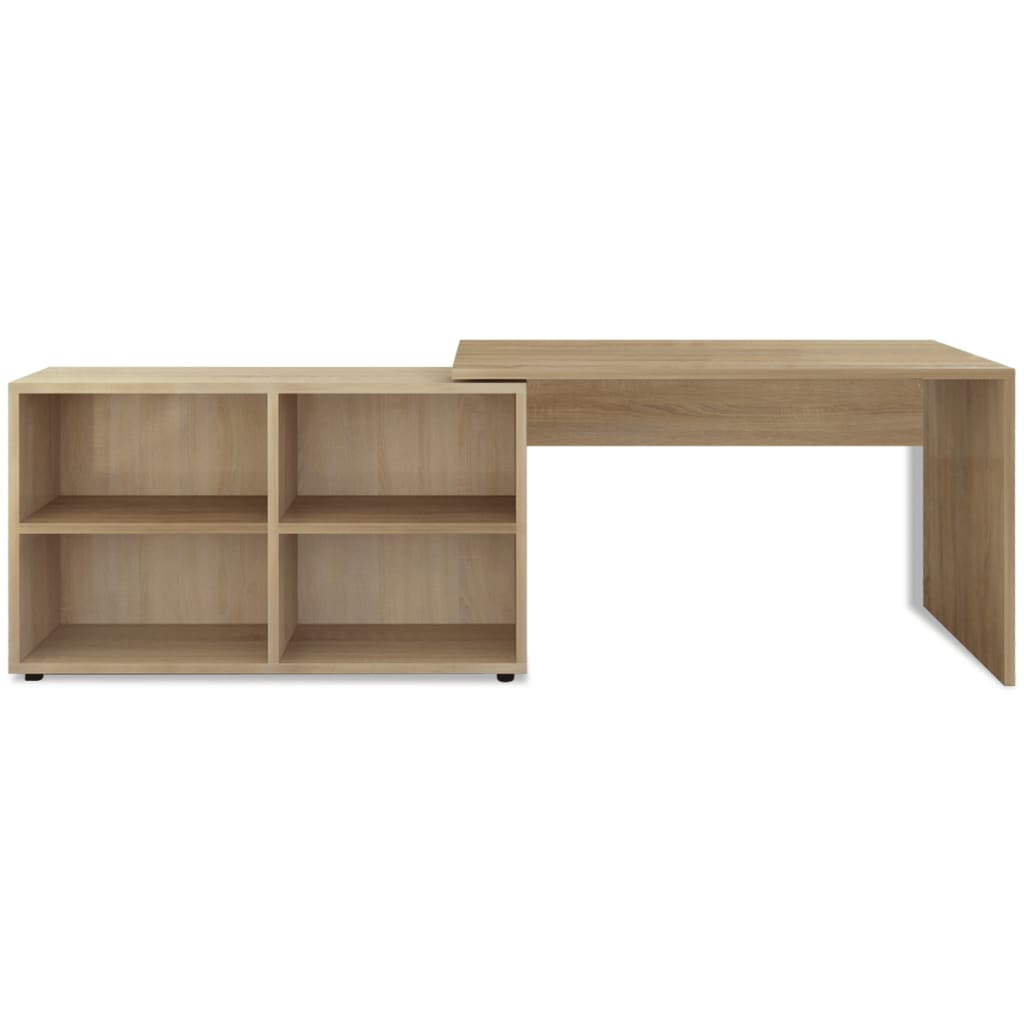 vidaXL Corner Desk 4 Shelves Oak - Stylish and Functional Office Desk