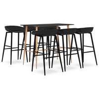 vidaXL 7 Piece Bar Set Black - Modern and Contemporary Design