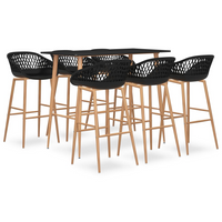 vidaXL 7 Piece Bar Set Black - Modern and Contemporary Design