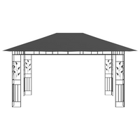 vidaXL Gazebo with Mosquito Net & LED String Lights 4x3x2.73m Anthracite