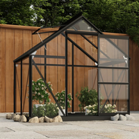 vidaXL Glass Greenhouse Anthracite 155x103x191 cm Aluminium - Protect Your Plants with a Sturdy Glass Greenhouse