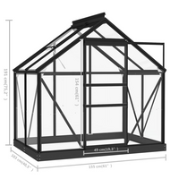 vidaXL Glass Greenhouse Anthracite 155x103x191 cm Aluminium - Protect Your Plants with a Sturdy Glass Greenhouse