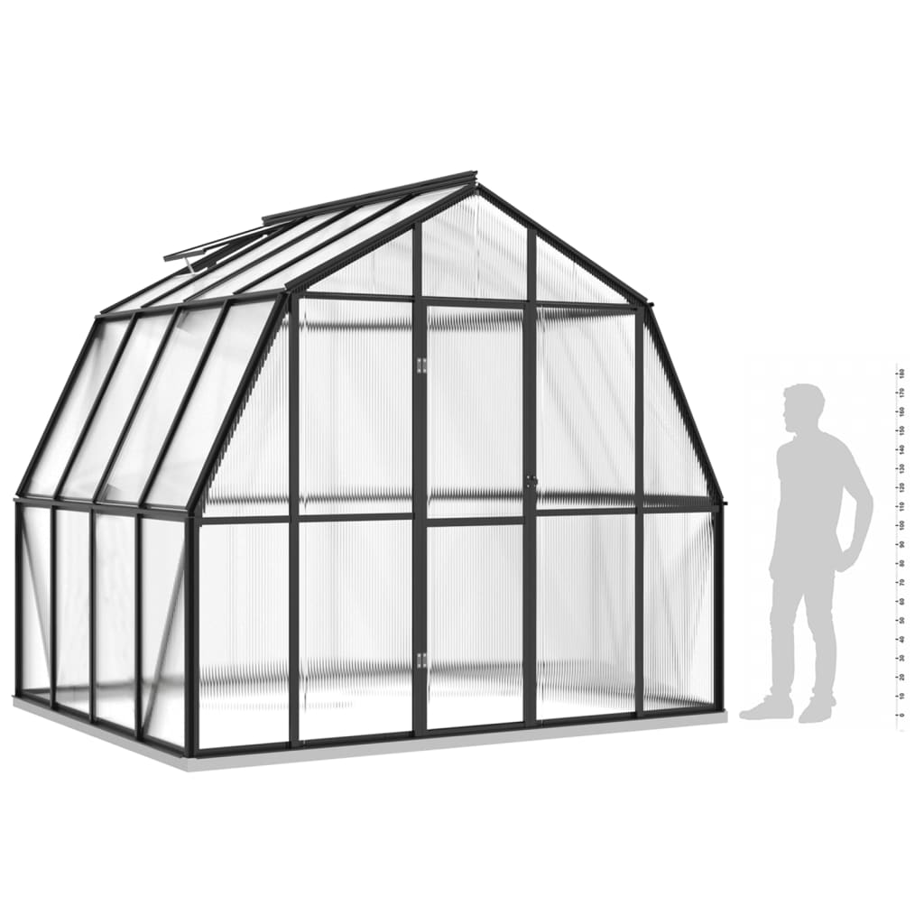 vidaXL Greenhouse with Base Frame Anthracite 6.43 m² Aluminium