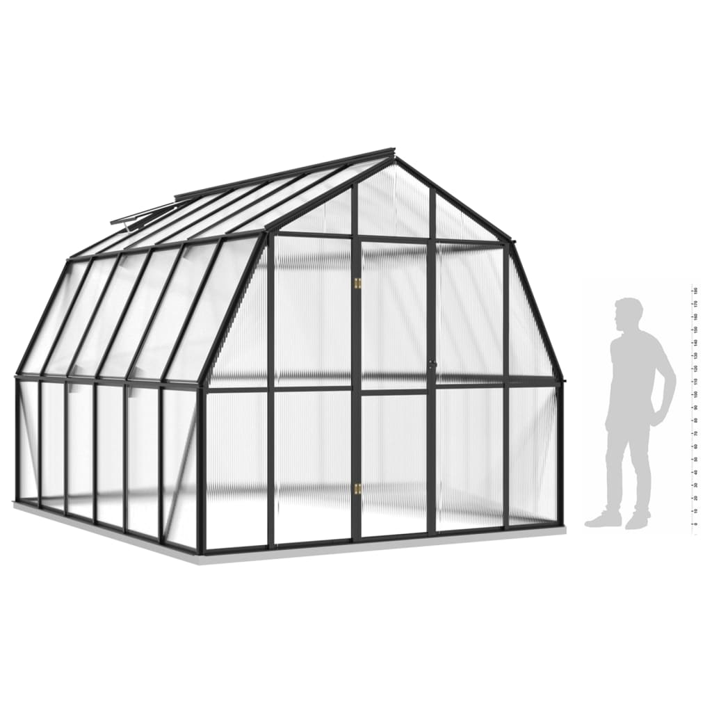 vidaXL Greenhouse with Base Frame Anthracite 9.53 m² Aluminium