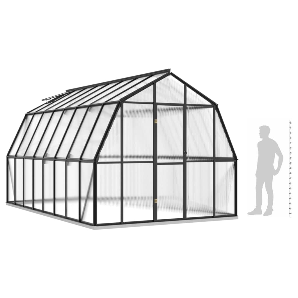 vidaXL Greenhouse with Base Frame Anthracite 12.63 m² Aluminium