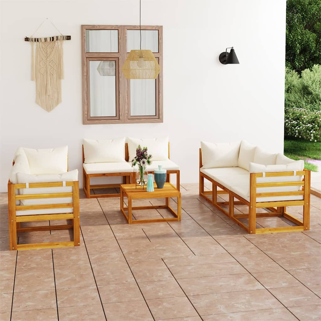 vidaXL 9 Piece Garden Lounge Set with Cushions Solid Wood Acacia (UK/IE/FI/NO only)