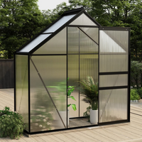 vidaXL Greenhouse Anthracite Aluminium 1.33 m²