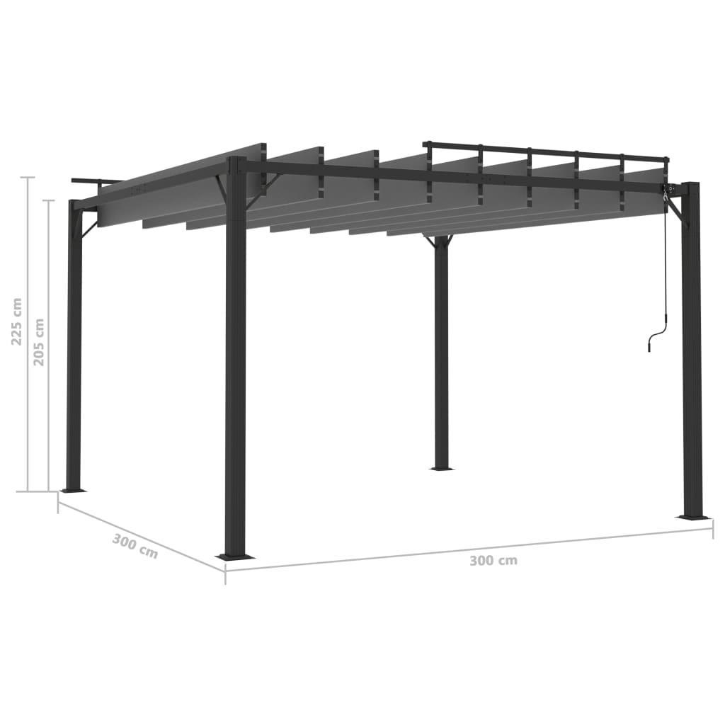 vidaXL Gazebo with Louvered Roof 3x3 m Anthracite Fabric and Aluminium