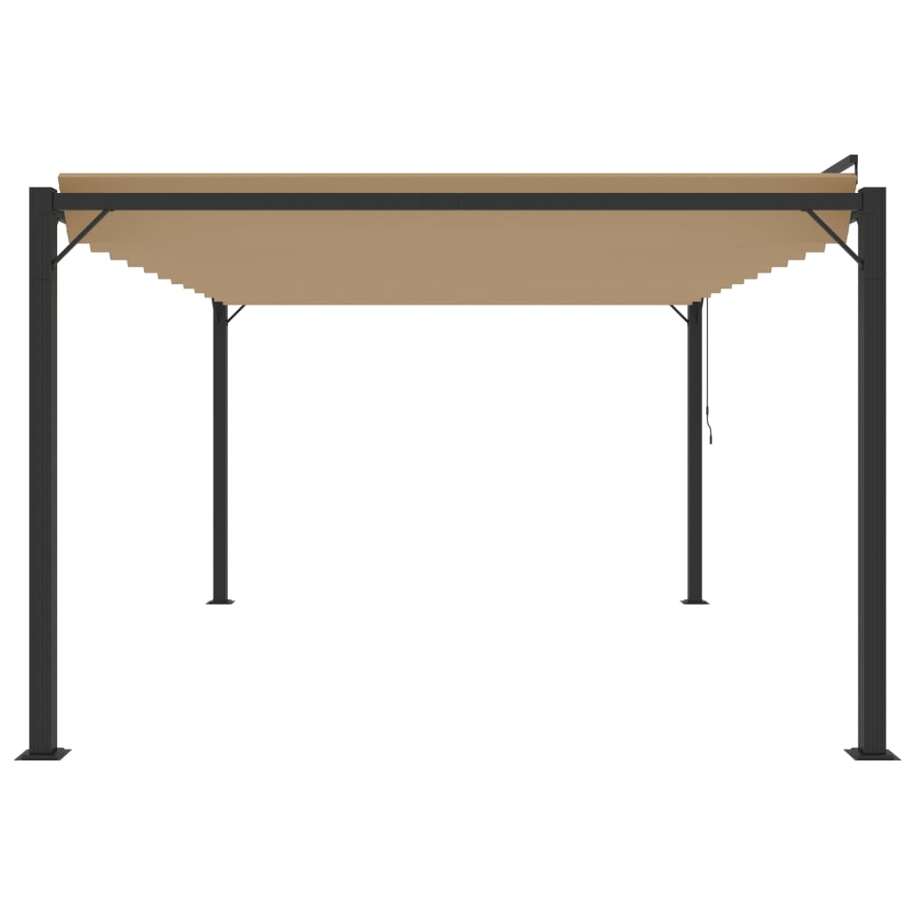 vidaXL Gazebo with Louvered Roof 3x4 m - Taupe Fabric and Aluminium