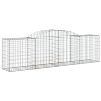 vidaXL Arched Gabion Baskets 25 pcs 300x50x80/100 cm Galvanised Iron - Sturdy and Decorative Garden Barriers