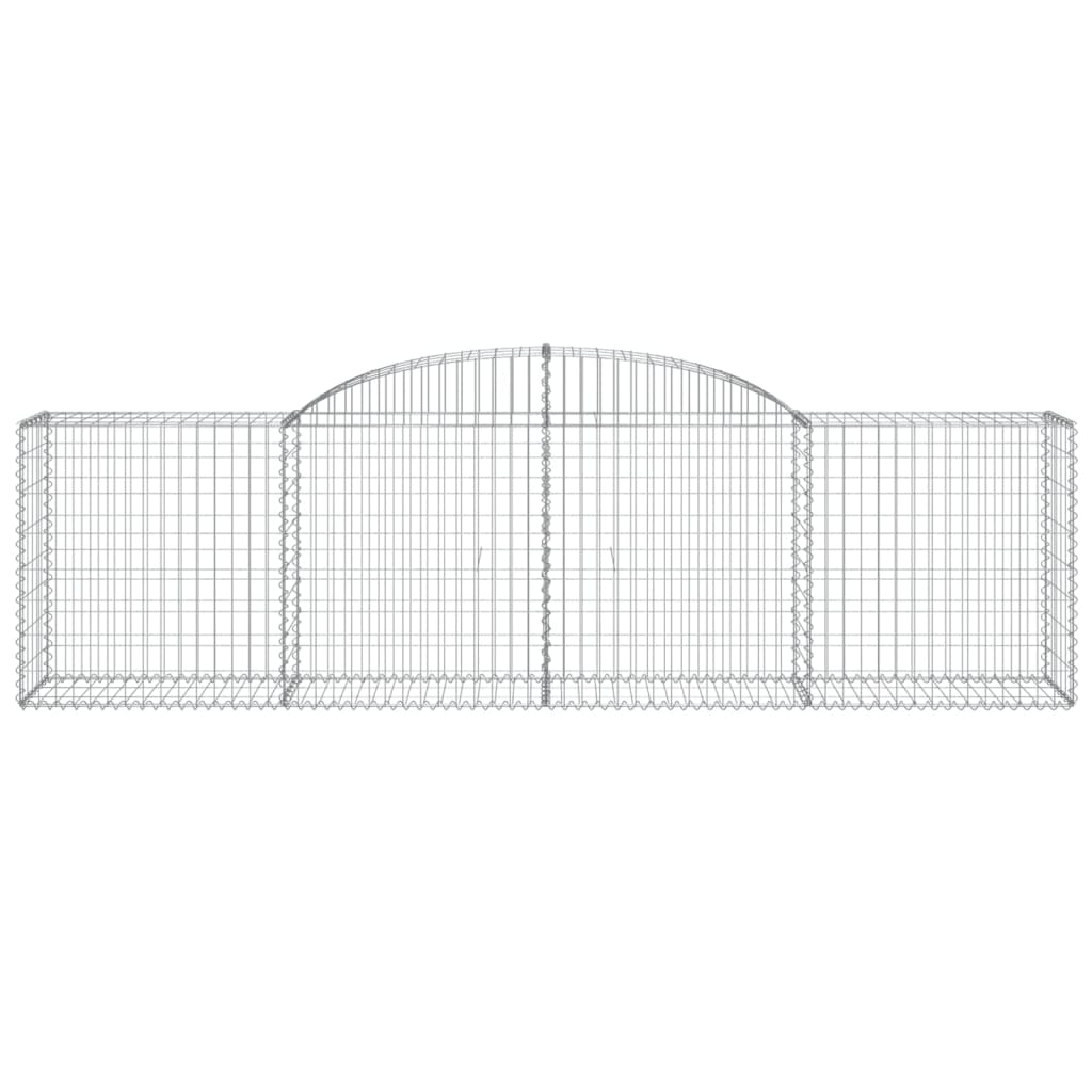 vidaXL Arched Gabion Baskets 25 pcs 300x50x80/100 cm Galvanised Iron - Sturdy and Decorative Garden Barriers