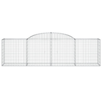 vidaXL Arched Gabion Baskets 25 pcs 300x50x80/100 cm Galvanised Iron - Sturdy and Decorative Garden Barriers