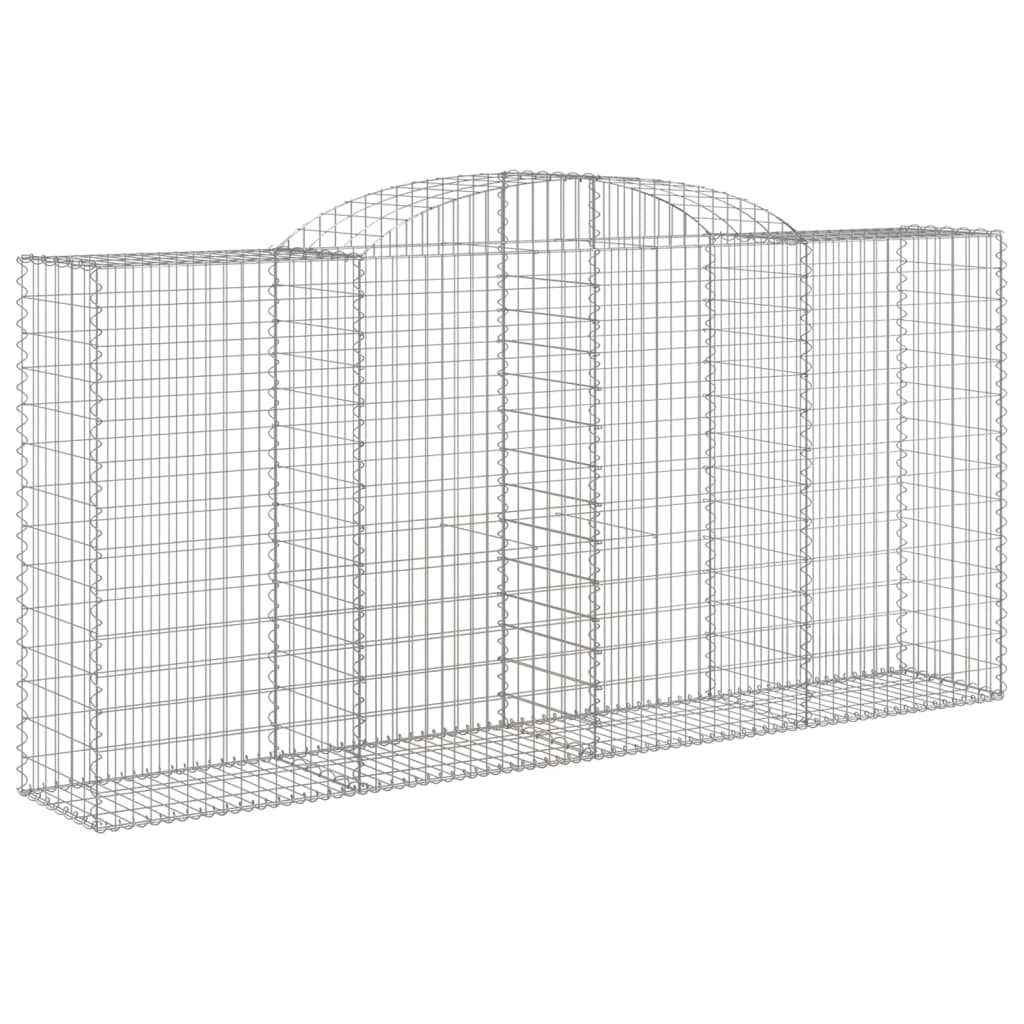 vidaXL Arched Gabion Baskets - Set of 20, 300x50x140/160 cm, Galvanised Iron