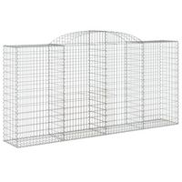 vidaXL Arched Gabion Baskets - Set of 20, 300x50x140/160 cm, Galvanised Iron