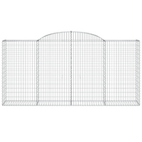 vidaXL Arched Gabion Baskets - Set of 20, 300x50x140/160 cm, Galvanised Iron