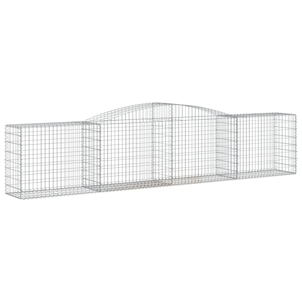 vidaXL Arched Gabion Baskets - Set of 20 | Galvanised Iron | 400x50x80/100 cm