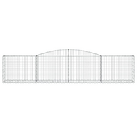 vidaXL Arched Gabion Baskets - Set of 20 | Galvanised Iron | 400x50x80/100 cm