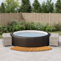 vidaXL Hot Tub Surround Grey Poly Rattan and Solid Wood Acacia - Affordable Luxury for Your Spa Experience