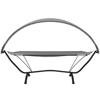 vidaXL Outdoor Lounge Bed with Canopy - Grey Steel and Oxford Fabric