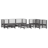 vidaXL 7 Piece Garden Lounge Set Grey Solid Wood Pine - Outdoor Furniture