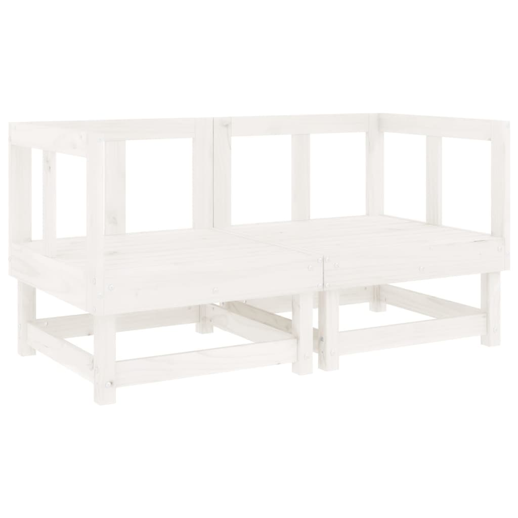 vidaXL 11 Piece Garden Lounge Set - White Solid Wood Pine - Outdoor Furniture