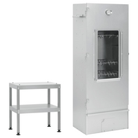 vidaXL BBQ Oven Smoker with Table Galvanised Steel