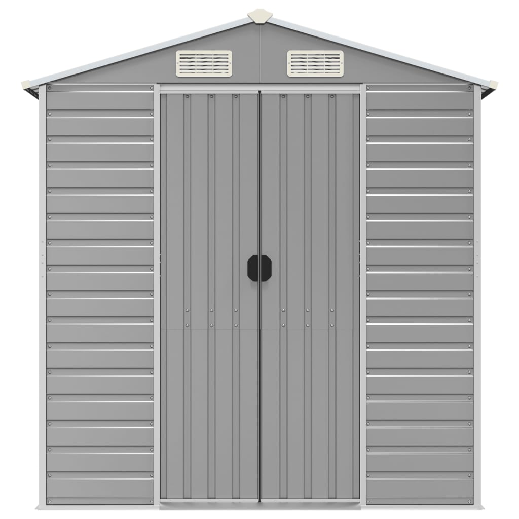 vidaXL Garden Shed Light Grey - Galvanised Steel | Outdoor Storage Solution