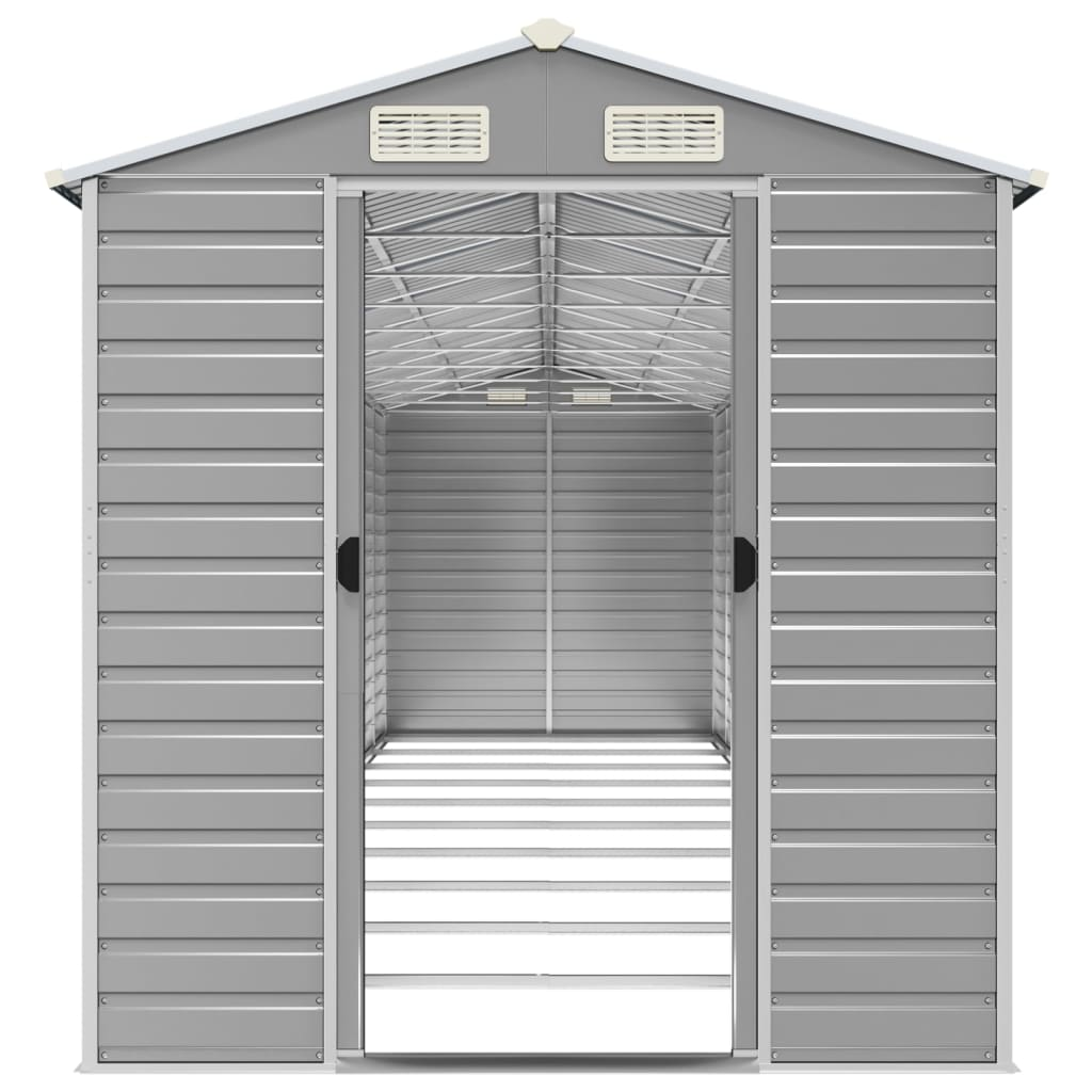 vidaXL Garden Shed Light Grey - Galvanised Steel | Outdoor Storage Solution