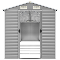 vidaXL Garden Shed Light Grey - Galvanised Steel | Outdoor Storage Solution