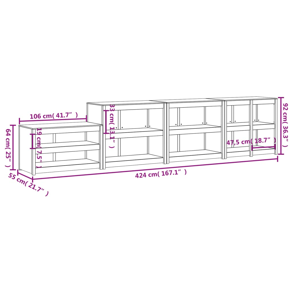 vidaXL Outdoor Kitchen Cabinets - White Solid Wood Pine | Convenient Storage Space