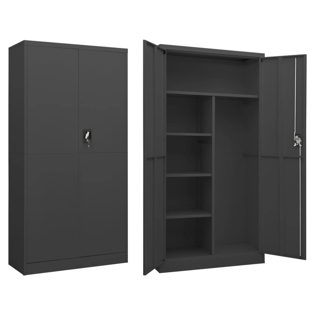 vidaXL Locker Cabinet Anthracite 90x40x180 cm Steel - Industrial Design | Ample Storage Space