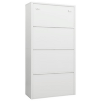 vidaXL Locker Cabinet White 90x40x180 cm Steel - Industrial Design, Ample Storage Space, Durable & Easy to Clean