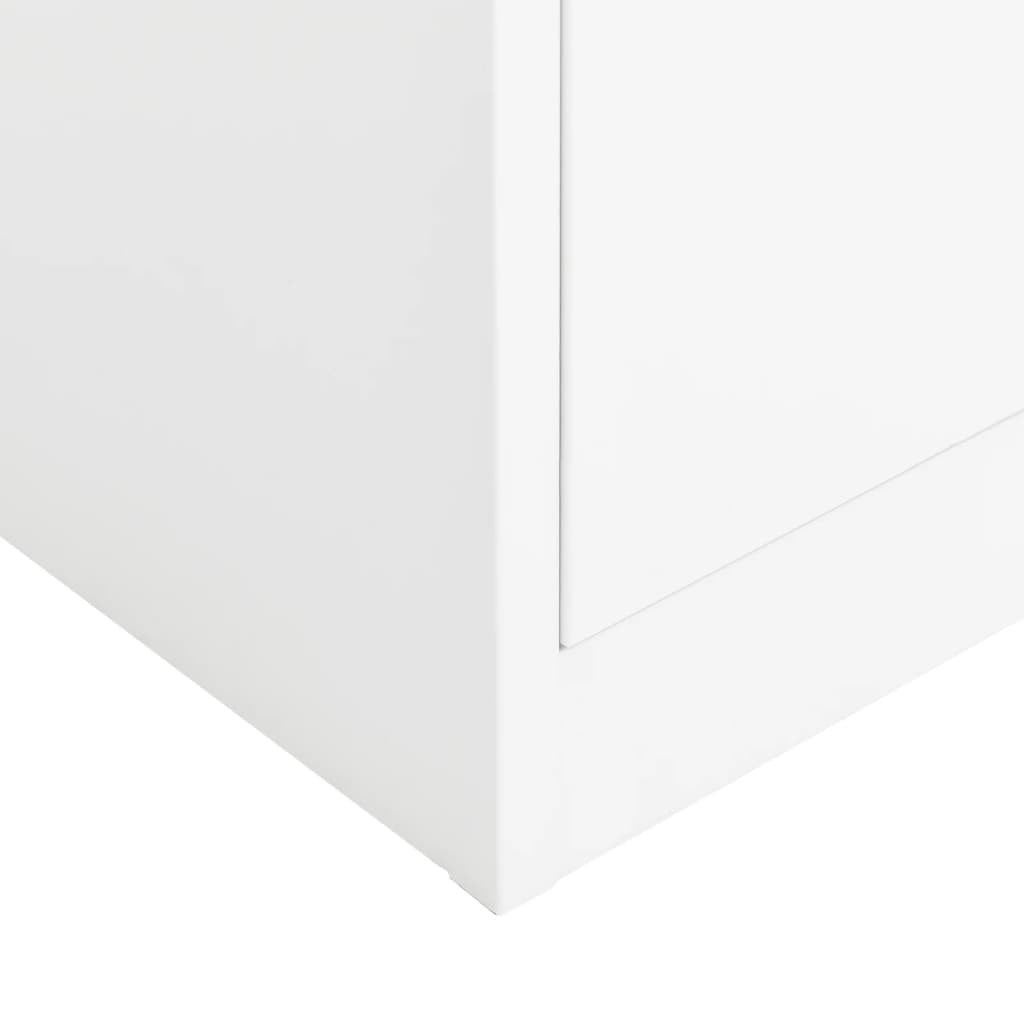 vidaXL Locker Cabinet White 90x40x180 cm Steel - Industrial Design, Ample Storage Space, Durable & Easy to Clean