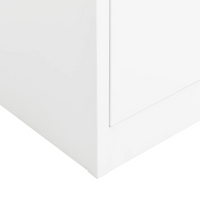 vidaXL Locker Cabinet White 90x40x180 cm Steel - Industrial Design, Ample Storage Space, Durable & Easy to Clean