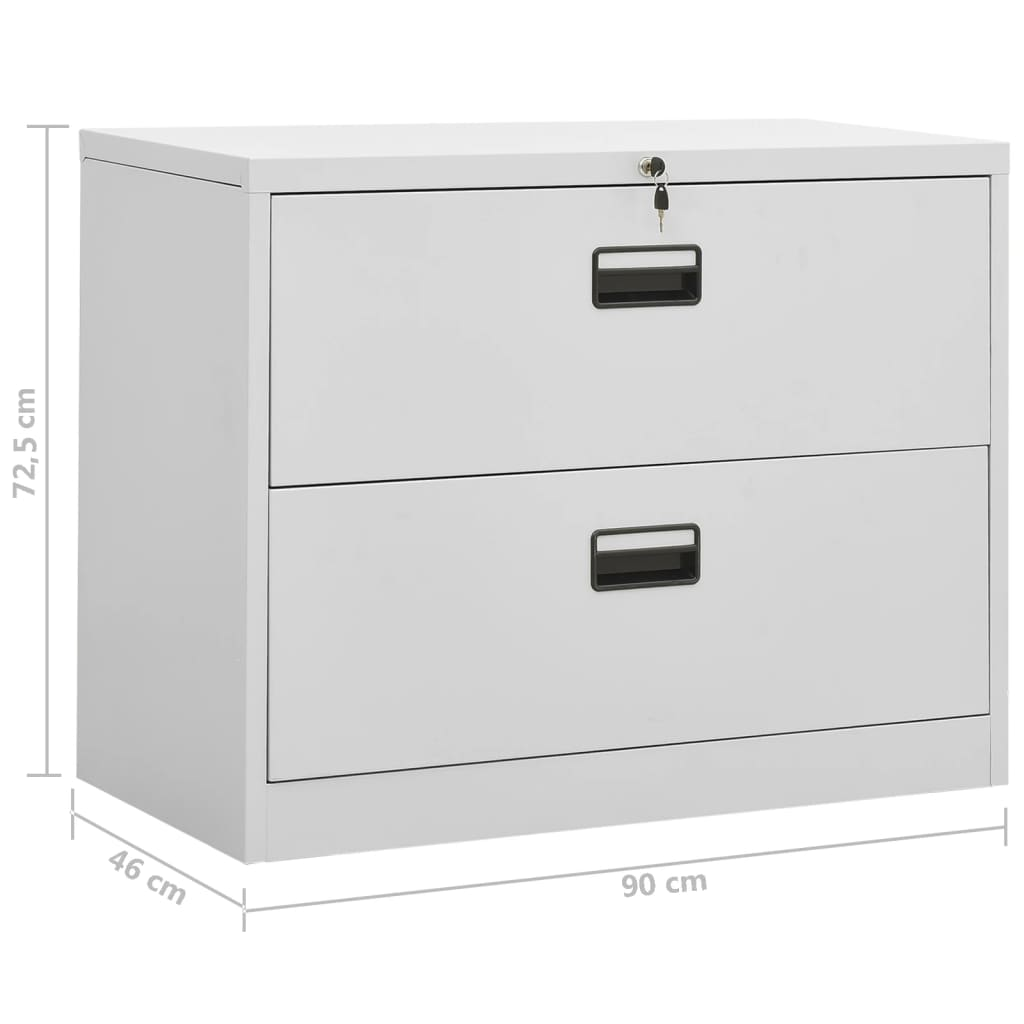 vidaXL Filing Cabinet Light Grey 90x46x72.5 cm Steel | Durable and Stylish Storage Solution