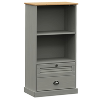 vidaXL Bookcase VIGO Grey 60x35x114.5 cm Solid Wood Pine - Rustic Charm and Ample Storage Space