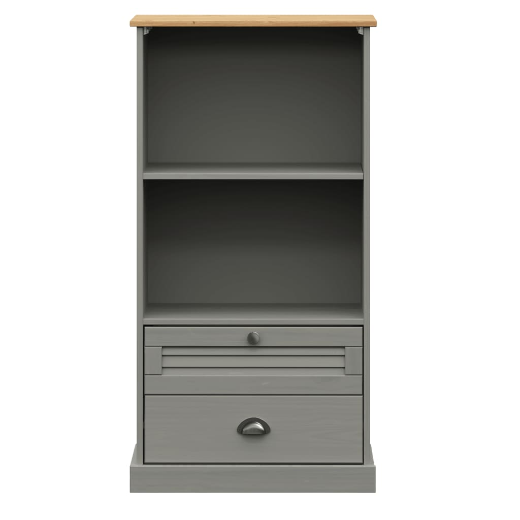 vidaXL Bookcase VIGO Grey 60x35x114.5 cm Solid Wood Pine - Rustic Charm and Ample Storage Space