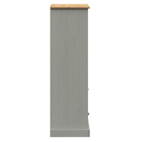 vidaXL Bookcase VIGO Grey 60x35x114.5 cm Solid Wood Pine - Rustic Charm and Ample Storage Space