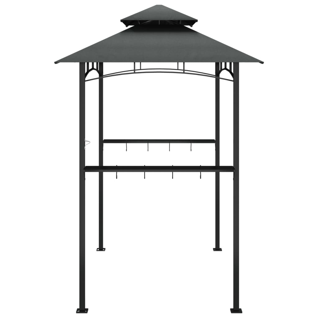 vidaXL BBQ Gazebo with Side Shelves Anthracite 240x150x243 cm Steel