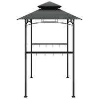 vidaXL BBQ Gazebo with Side Shelves Anthracite 240x150x243 cm Steel