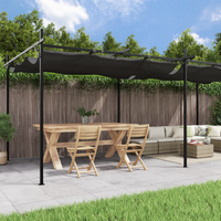 vidaXL Pergola with Retractable Roof Anthracite 589x292x230 cm