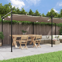 vidaXL Pergola with Retractable Roof Taupe 589x292x230 cm