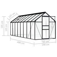 vidaXL Greenhouse Anthracite Aluminium 9.31 m² - Protect and Grow Your Plants with Ease