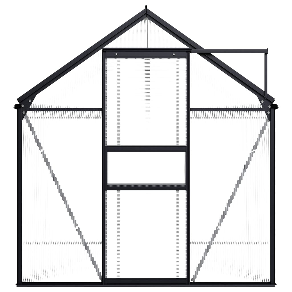 vidaXL Greenhouse Anthracite Aluminium 5.89 m² - UV Resistant, Easy to Assemble