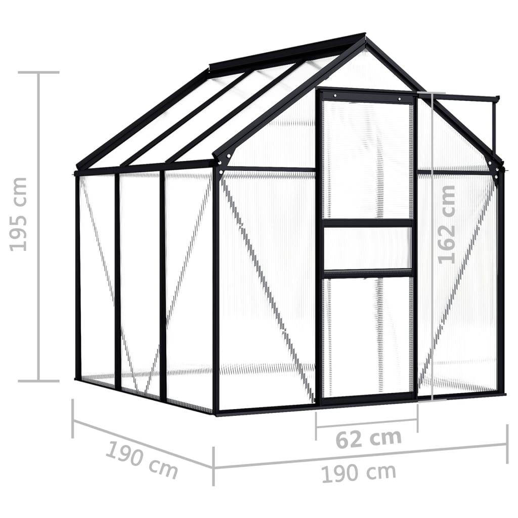 vidaXL Greenhouse Anthracite Aluminium 3.61 m² - Protect Your Plants All Year Round