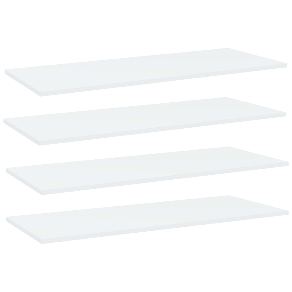 vidaXL Bookshelf Boards 4 pcs White 100x40x1.5 cm Engineered Wood - Convenient and Stylish Storage Solution