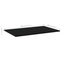 vidaXL Bookshelf Boards 4 pcs Black | 80x50x1.5 cm | Engineered Wood