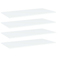 vidaXL Bookshelf Boards 4 pcs White 100x50x1.5 cm Engineered Wood - Storage Solution